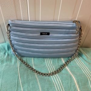 NWOT Light Blue Bam Bag Purse w/Strong Chain Lock & 2 Key